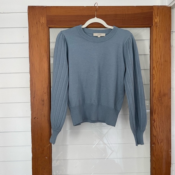 LOFT Blue Crew Neck Sweater - Picture 1 of 3